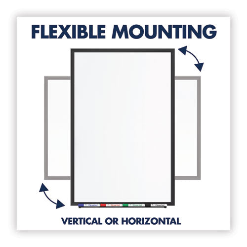 Classic Series Total Erase Dry Erase Boards, 36" X 24", White Surface, Black Aluminum Frame