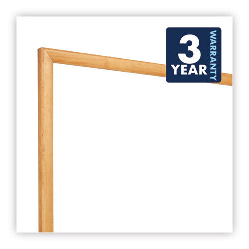 Classic Series Total Erase Dry Erase Boards, 36" X 24", White Surface, Oak Finished Fiberboard (mdf) Frame