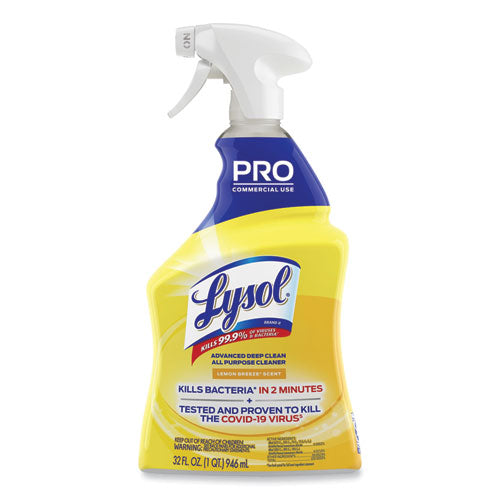 Advanced Deep Clean All Purpose Cleaner, Lemon Breeze, 32 Oz Trigger Spray Bottle, 12/carton