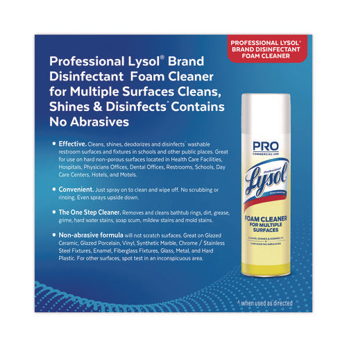 Disinfectant Foam Cleaner, 24 Oz Aerosol Spray