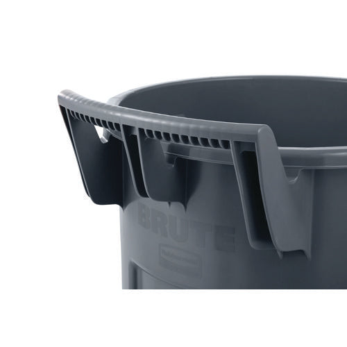 Vented Wheeled Brute Container, 44 Gal, Plastic, Gray