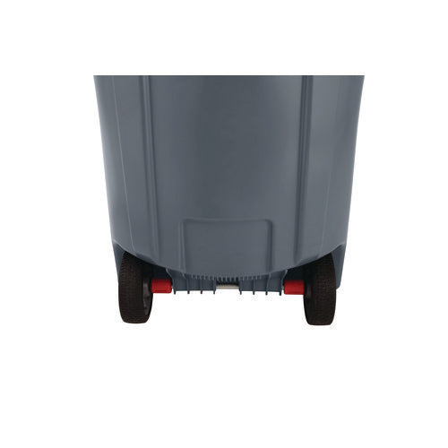 Vented Wheeled Brute Container, 44 Gal, Plastic, Gray