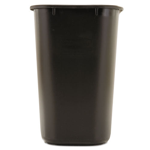 Deskside Plastic Wastebasket, 7 Gal, Plastic, Black