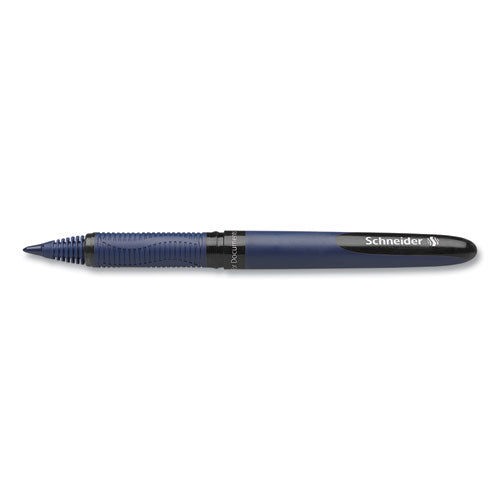 One Business Rollerball Pen, Stick, Fine 0.6 Mm, Black Ink, Dark Blue/black Barrel, 10/box