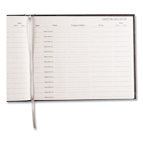 Hardcover Visitor Register Book, Black Cover, 9.78 X 8.5 Sheets, 128 Sheets/book