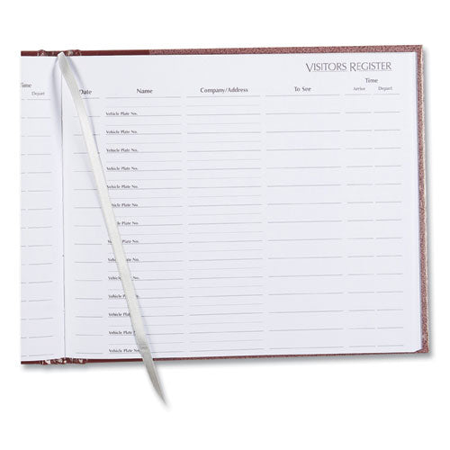 Hardcover Visitor Register Book, Burgundy Cover, 9.78 X 8.5 Sheets, 128 Sheets/book