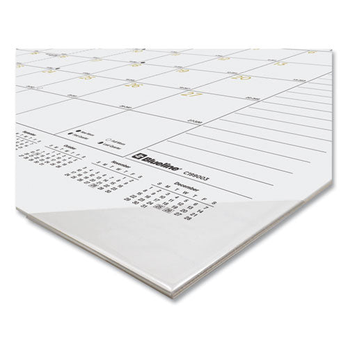 Gold Collection Monthly Desk Pad Calendar, 22 X 17, White Sheets, Black Headband, Clear Corners, 12-month (jan To Dec): 2025