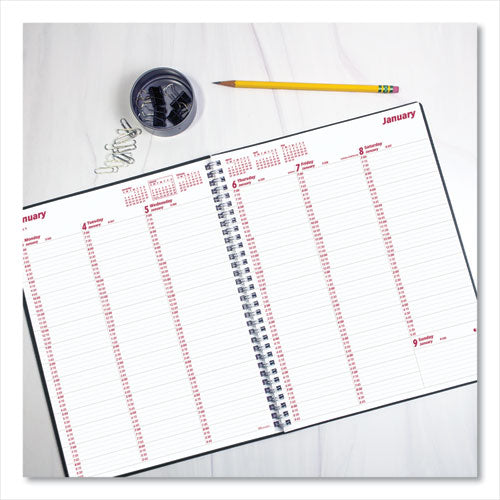 Duraflex Weekly Planner, 11 X 8.5, Black Cover, 12-month (jan To Dec): 2025