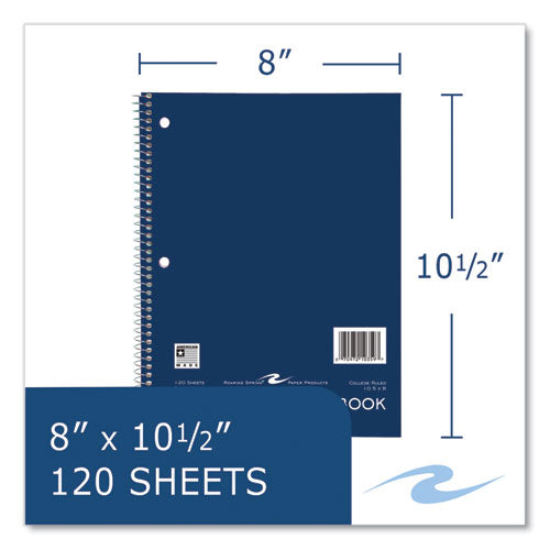 Subject Wirebound Notebook, 3-subject, Medium/college Rule, Assorted Cover, (120) 10.5 X 8 Sheets, 24/carton