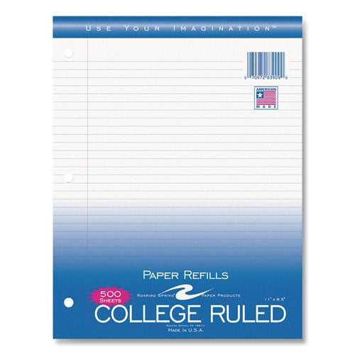 Notebook Filler Paper, 8.5 X 11, College Rule, 500/pack