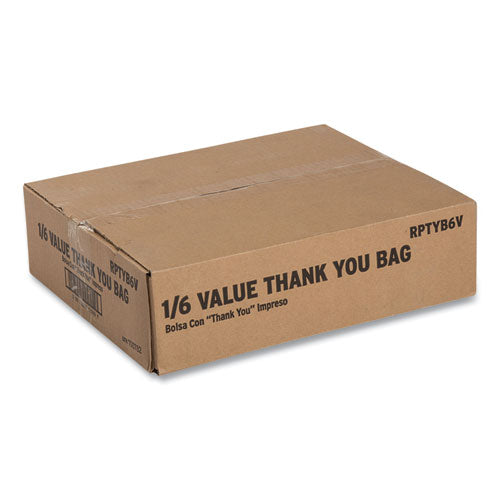 Thank You Bags, Thank You - Have A Nice Day Labeling, Cut-out Handles, 11.5" X 20" X 20", White/red, 775/carton