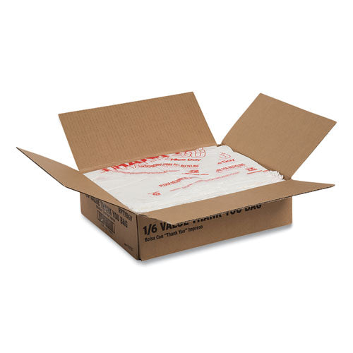 Thank You Bags, Thank You - Have A Nice Day Labeling, Cut-out Handles, 11.5" X 20" X 20", White/red, 775/carton