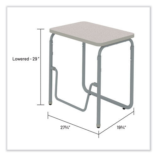 Alphabetter 2.0 Height-adjustable Student Desk With Pendulum Bar, 27.75" X 19.75" X 29" To 43", Pebble Gray