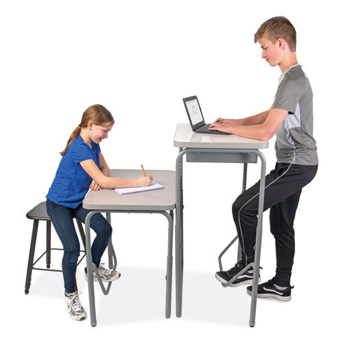 Alphabetter 2.0 Height-adjustable Student Desk With Pendulum Bar And Book Box, 27.75 X 19.75 X 29 To 43, Dry Erase