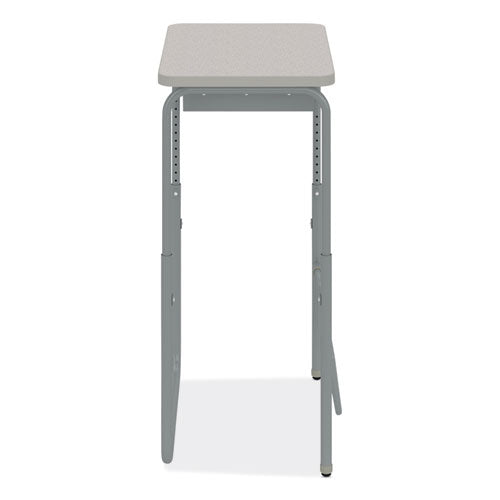 Alphabetter 2.0 Height-adjustable Student Desk With Pendulum Bar And Book Box, 27.75 X 19.75 X 29 To 43, Pebble Gray