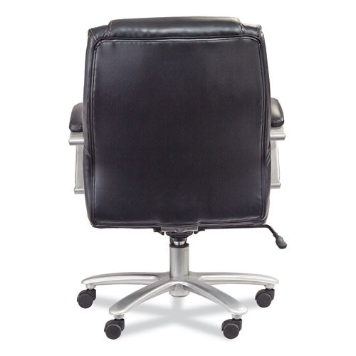 Lineage Big And Tall Mid Back Task Chair 28" Back, Supports Up To 400 Lb, 21.5" - 25.25" Seat Height, Black Seat, Chrome Base