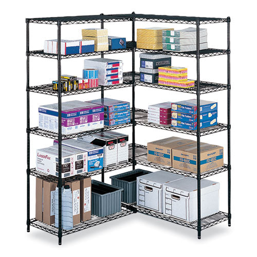 Industrial Add-on Unit, Four-shelf, 48w X 24d X 72h, Steel, Black