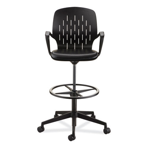 Shell Extended-height Chair, Supports Up To 275 Lb, 22" To 32" Seat Height, Black Seat, Black Back, Black Base