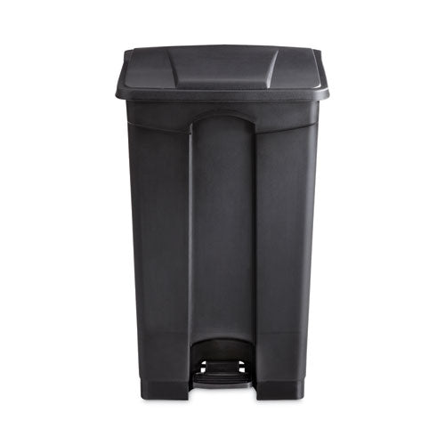 Large Capacity Plastic Step-on Receptacle, 23 Gal, Plastic, Black