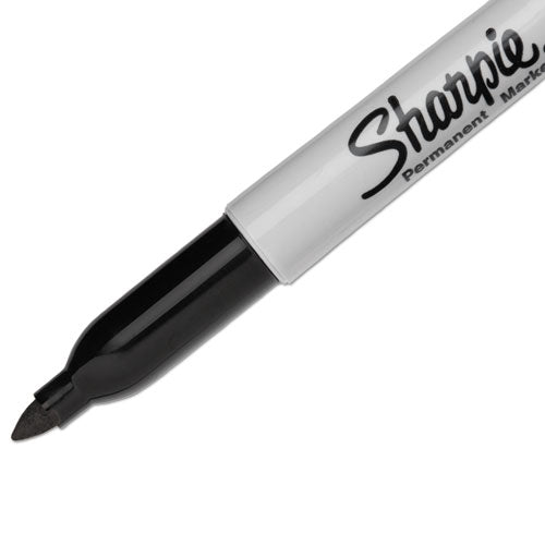 Fine Tip Permanent Marker, Fine Bullet Tip, Black, Dozen