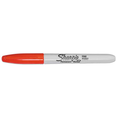 Fine Tip Permanent Marker, Fine Bullet Tip, Red, Dozen