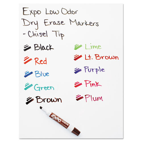 Low-odor Dry-erase Marker, Broad Chisel Tip, Red, Dozen