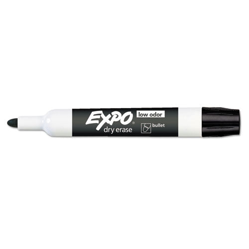 Low-odor Dry-erase Marker, Medium Bullet Tip, Black, Dozen