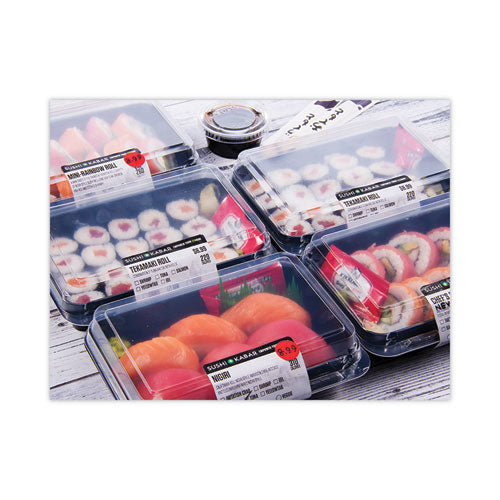 Creative Carryouts Hinged Plastic Hot Deli Boxes, Medium Snack Box, 18 Oz, 6.22 X 5.9 X 2.1, Black/clear, 200/carton