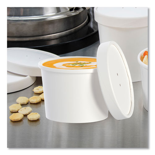 Flexstyle Food Lid Container, 12.1 Oz, 3.6" Diameter, White, Plastic, 250/carton