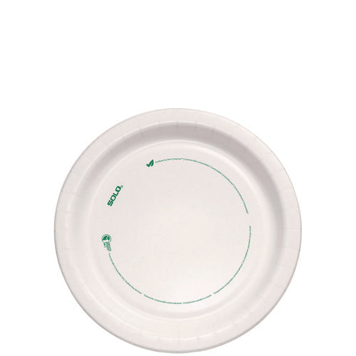 Compostable Paper Dinnerware, Proplanet Seal, Plates, 8.5" Dia, White, 500/carton