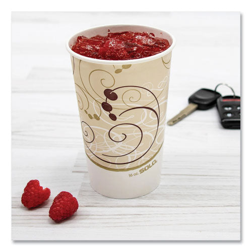 Double Sided Poly (dsp) Paper Cold Cups, 16 Oz, Beige/white/red, 50/sleeve, 20 Sleeves/carton