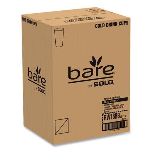 Bare Eco-forward Paper Cold Cups, 16 Oz, Green/white, 100/sleeve, 10 Sleeves/carton