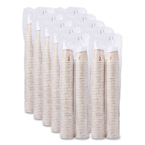 Trophy Plus Dual Temperature Insulated Cups In Symphony Design, 8 Oz, Beige, 100/pack