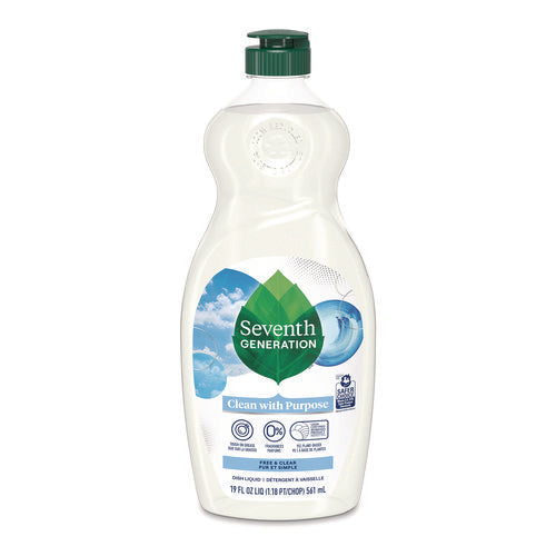 Natural Dishwashing Liquid, Free And Clear, 19 Oz Bottle