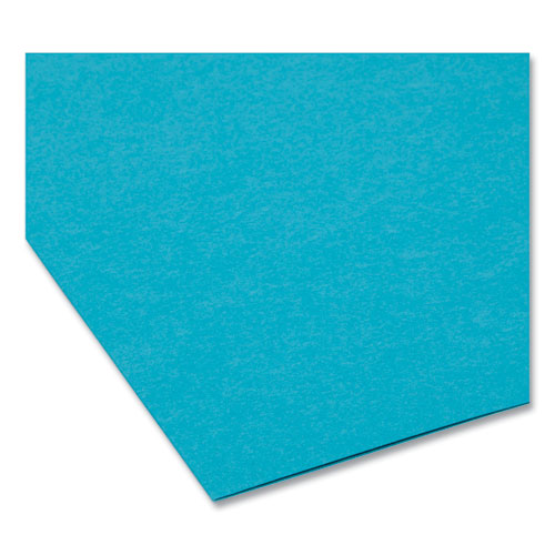 Interior File Folders, 1/3-cut Tabs: Assorted, Letter Size, 0.75" Expansion, Teal, 100/box