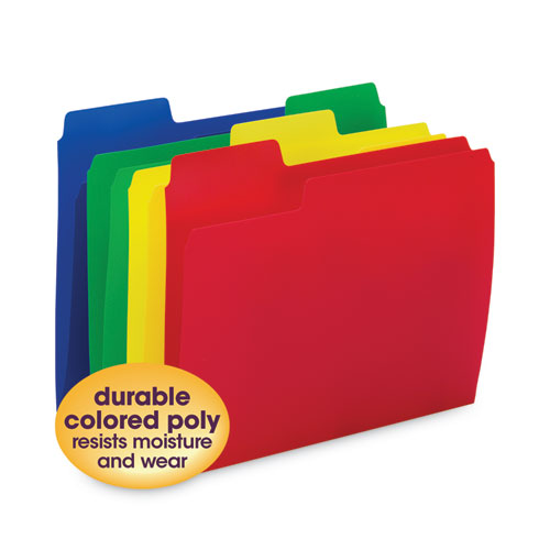 Supertab Top Tab File Folders, 1/3-cut Tabs: Assorted, Letter Size, 0.75" Expansion, Polypropylene, 12/pack