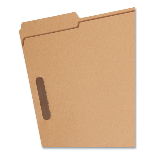 Top Tab Fastener Folders, 1/3-cut Tabs: Assorted, 0.75" Expansion, 2 Fasteners, Letter Size, Kraft Exterior, 50/box