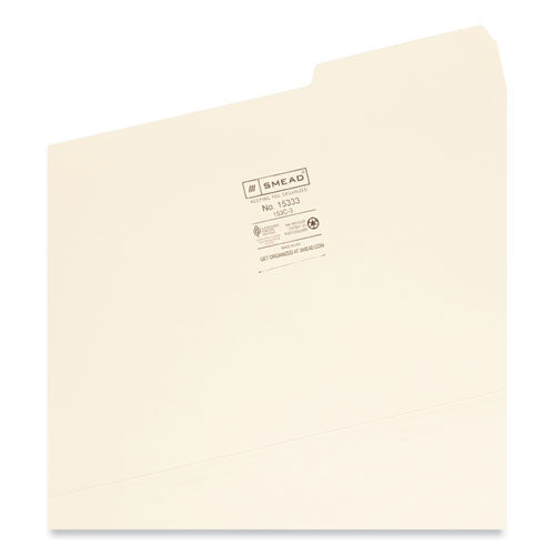 Manila File Folders, 1/3-cut Tabs: Right Position, Legal Size, 0.75" Expansion, Manila, 100/box