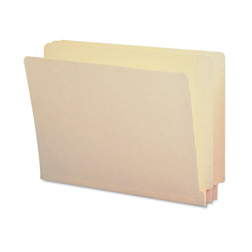 End Tab Folders With Antimicrobial Product Protection, Straight Tabs, Letter Size, 0.75" Expansion, Manila, 100/box