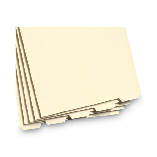 Stackable Folder Dividers With Fasteners, 1/5-cut Bottom Tab, 1 Fastener, Letter Size, Manila, 4 Dividers/set, 50 Sets