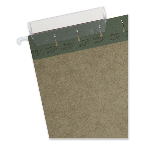 Tuff Hanging Folders With Easy Slide Tab, Legal Size, 1/3-cut Tabs, Standard Green, 20/box