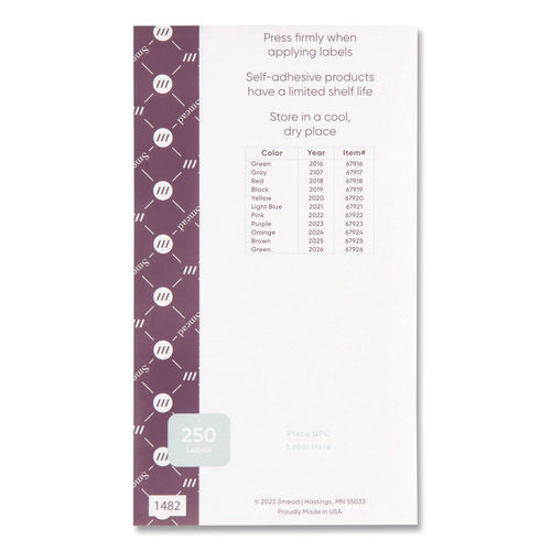 Yearly End Tab File Folder Labels, 0.5 X 1, Green, 25/sheet, 10 Sheets/pack