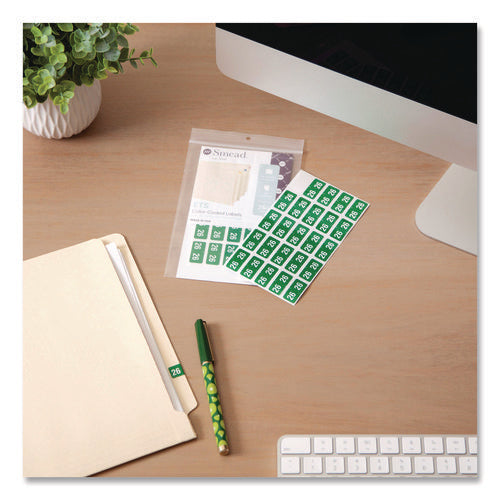 Yearly End Tab File Folder Labels, 0.5 X 1, Green, 25/sheet, 10 Sheets/pack