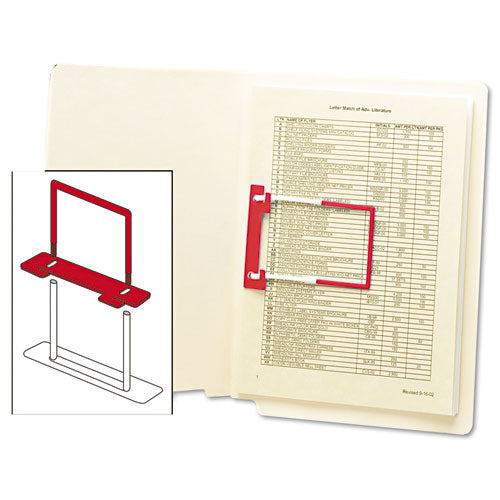 U-clip Bonded Fasteners, 2" Capacity, 2.75" Center To Center, Red/white, 100/box