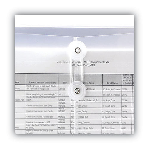 Poly String And Button Interoffice Envelopes, Open-side (horizontal), 9.75 X 11.63, Clear, 5/pack