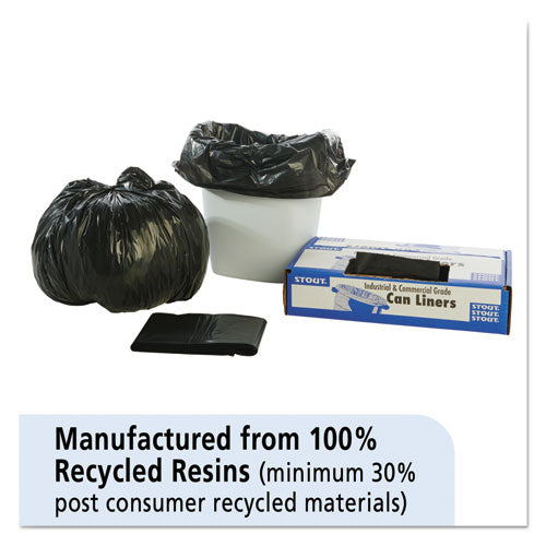 Total Recycled Content Plastic Trash Bags, 10 Gal, 1 Mil, 24" X 24", Black/brown, 250/carton