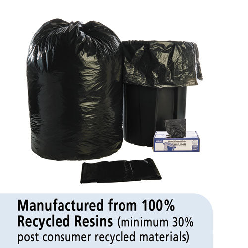 Total Recycled Content Plastic Trash Bags, 60 Gal, 1.5 Mil, 36" X 58", Black/brown, 100/carton