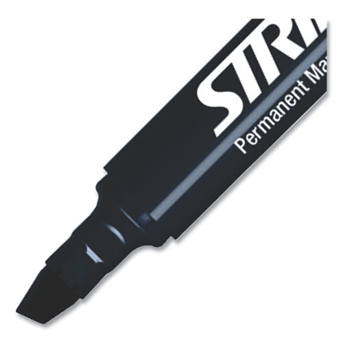 Stridemark Tank Permanent Marker, Broad Chisel Tip, Black, 12/pack