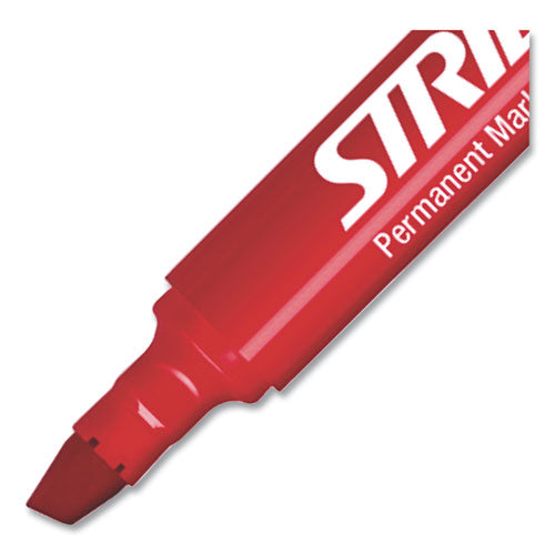 Stridemark Permanent Marker, Fine Bullet Tip, Red, 12/pack