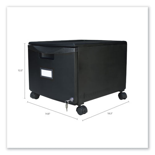 Single-drawer Mobile Filing Cabinet, 1 Legal/letter-size File Drawer, Black, 14.75" X 18.25" X 12.75"